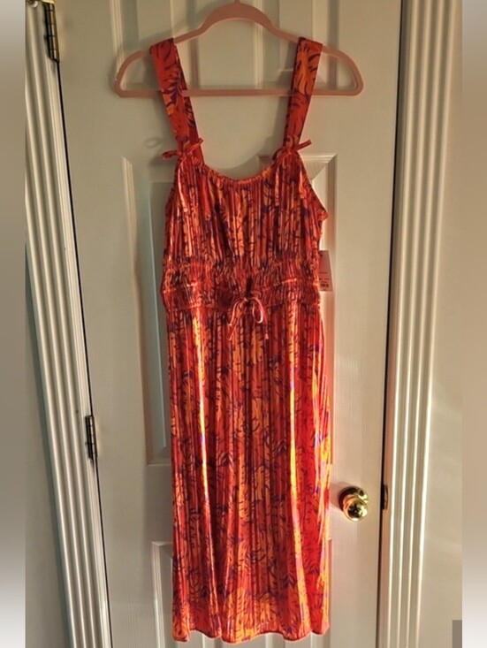 Nine West Dresses & Skirts - Nine West Orange and Purple Printed Summer Dress, NWT, Sz M